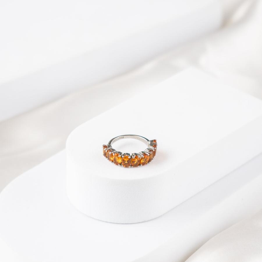 Graceful Curve Citrine Ring