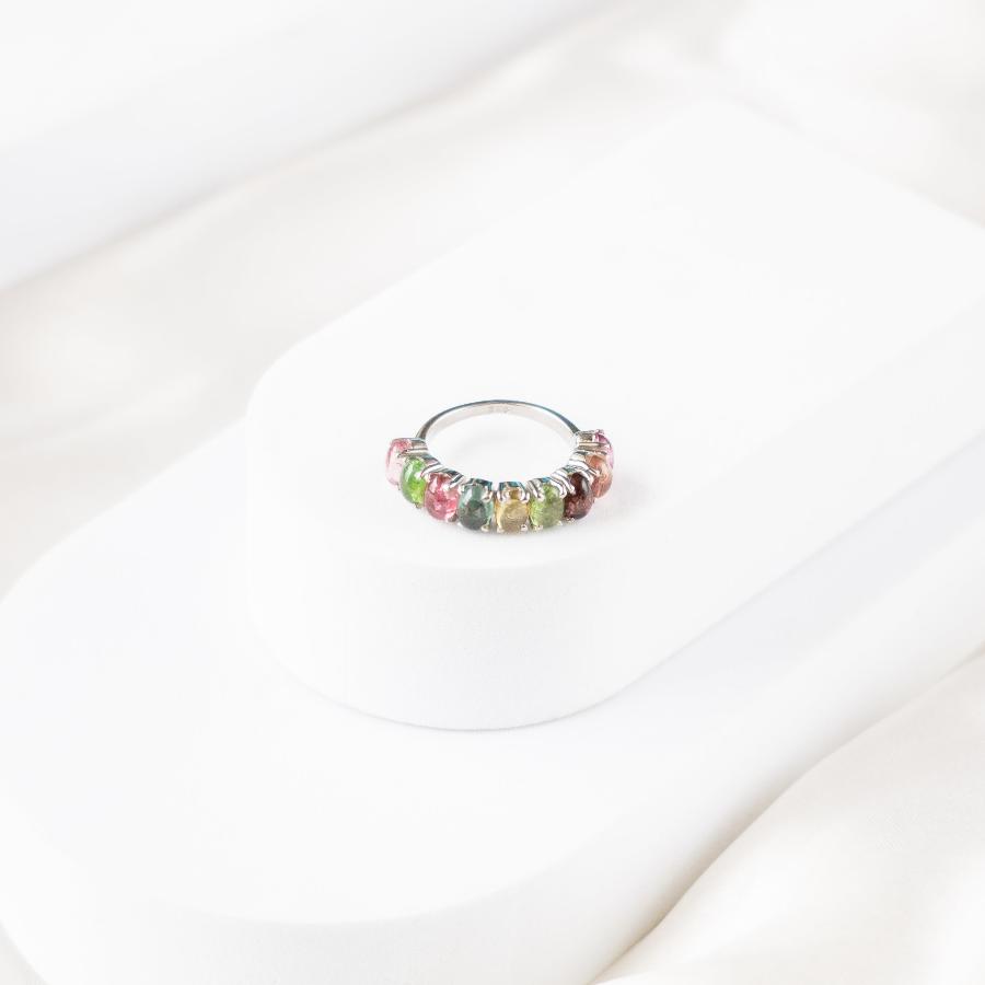 Graceful Curve Multi Tourmaline Ring