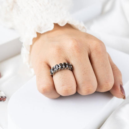 Graceful Curve Smoky Quartz Ring