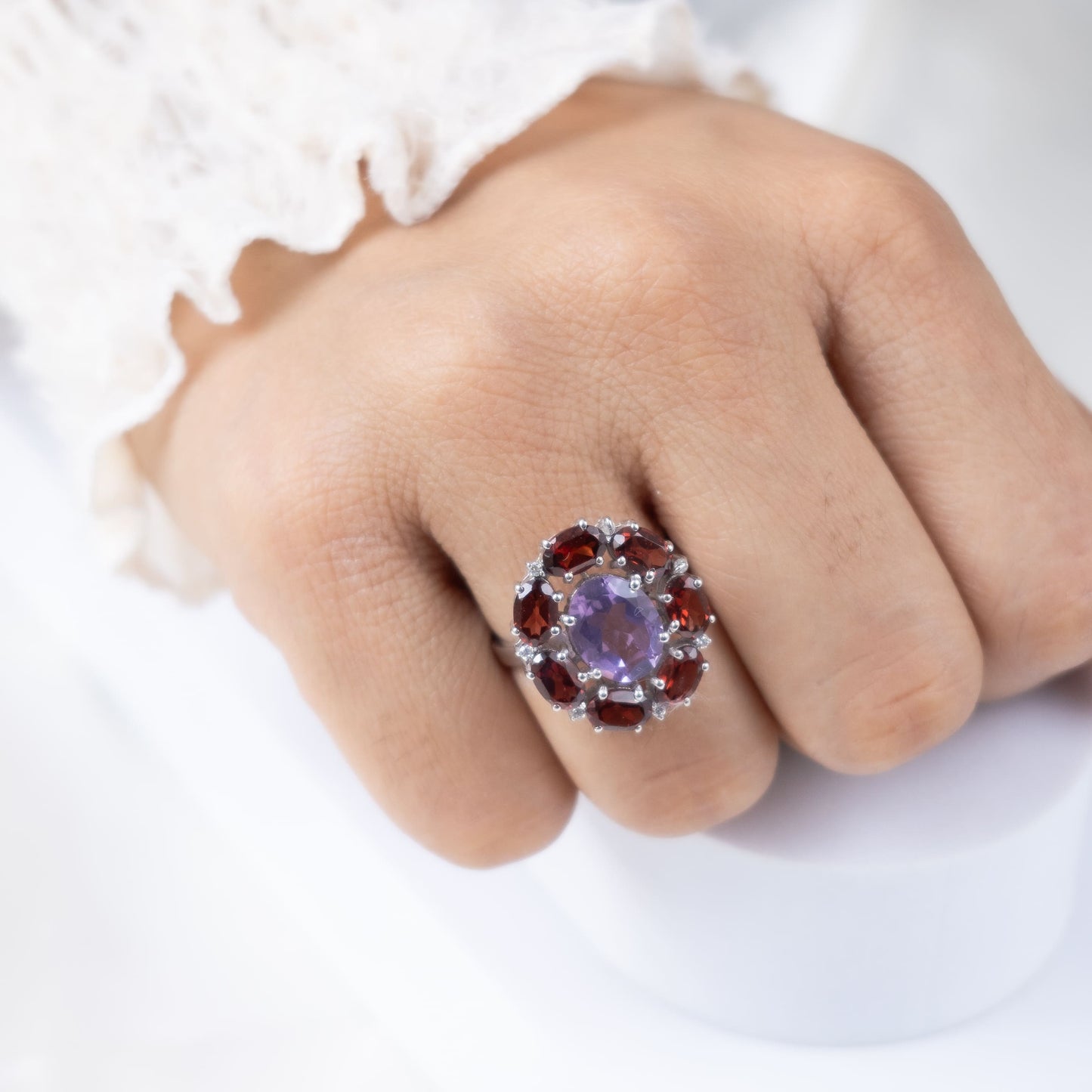 Blossom Amethyst & Garnet Ring