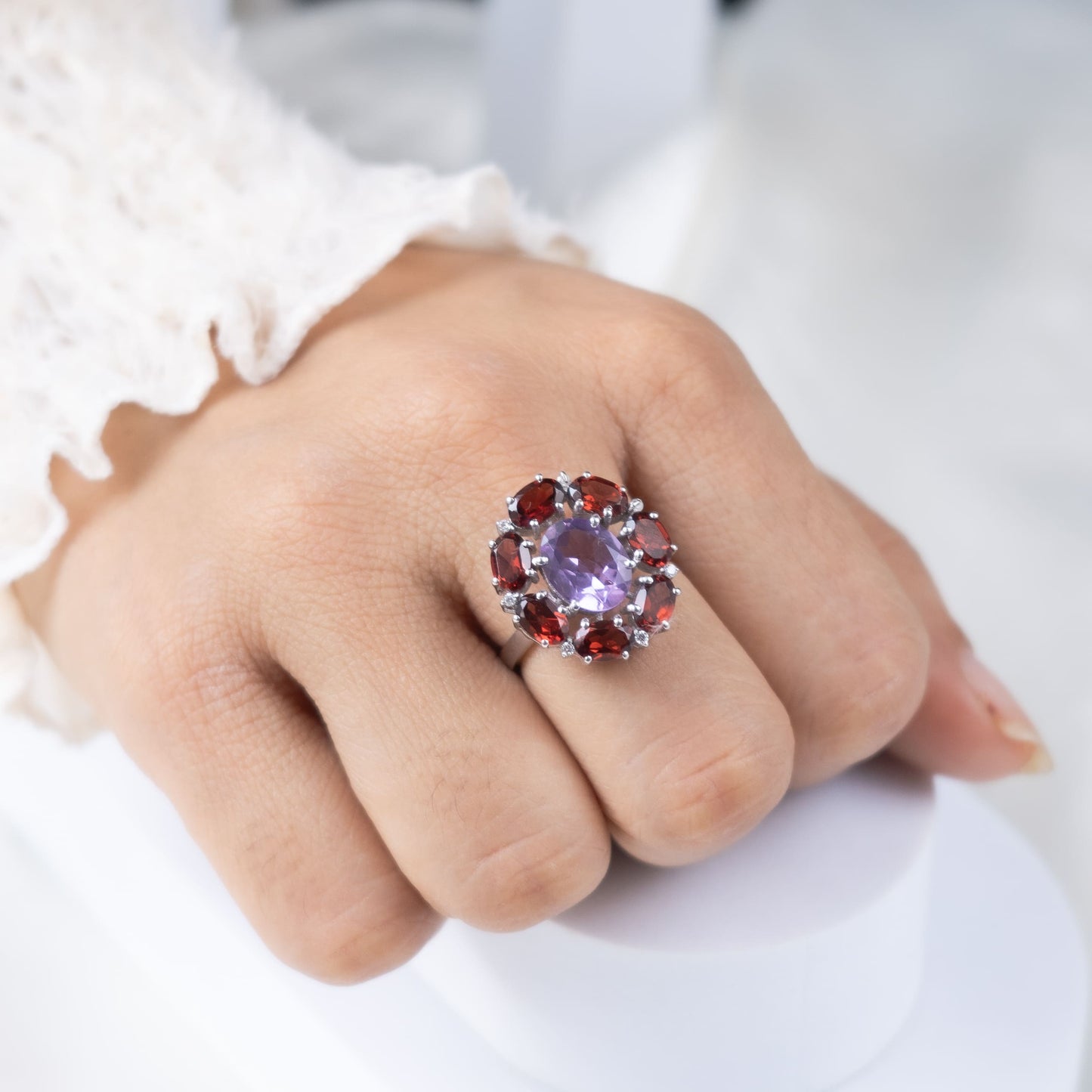 Blossom Amethyst & Garnet Ring