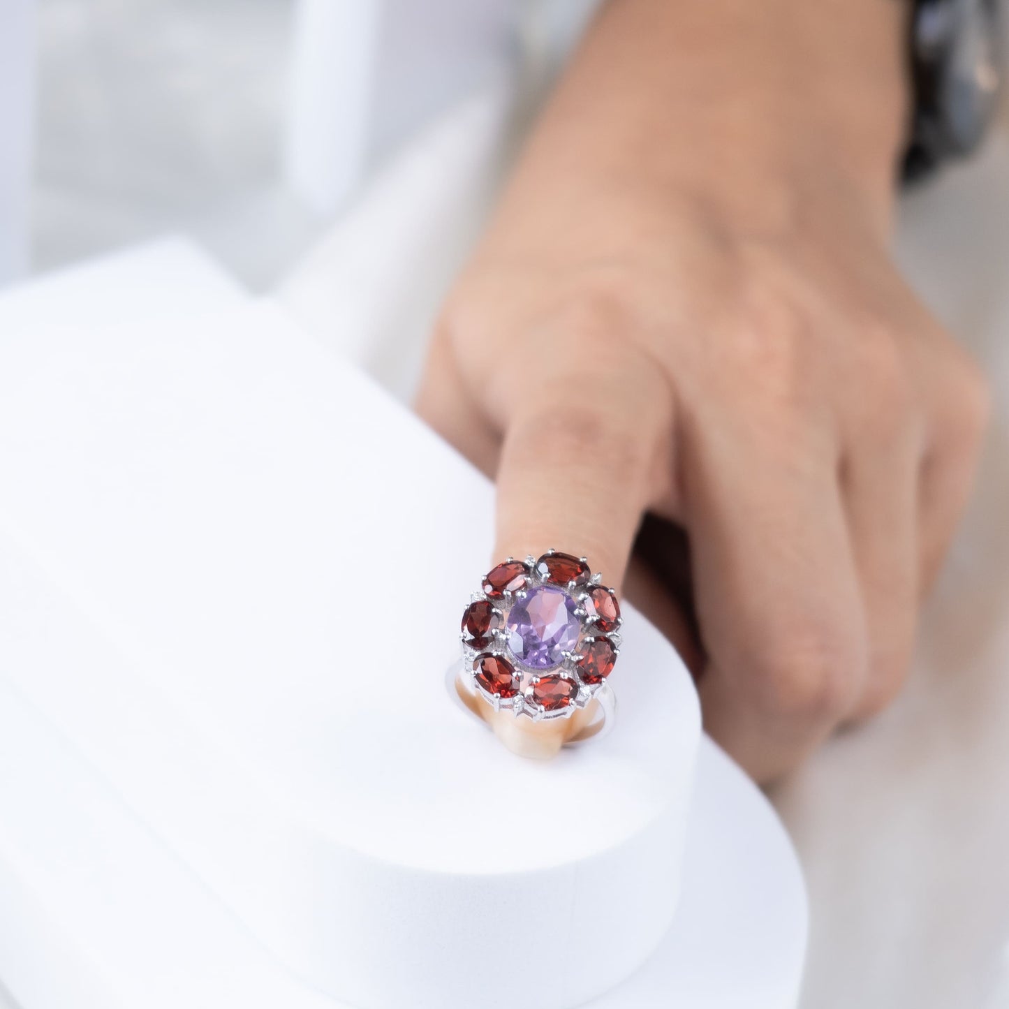 Blossom Amethyst & Garnet Ring