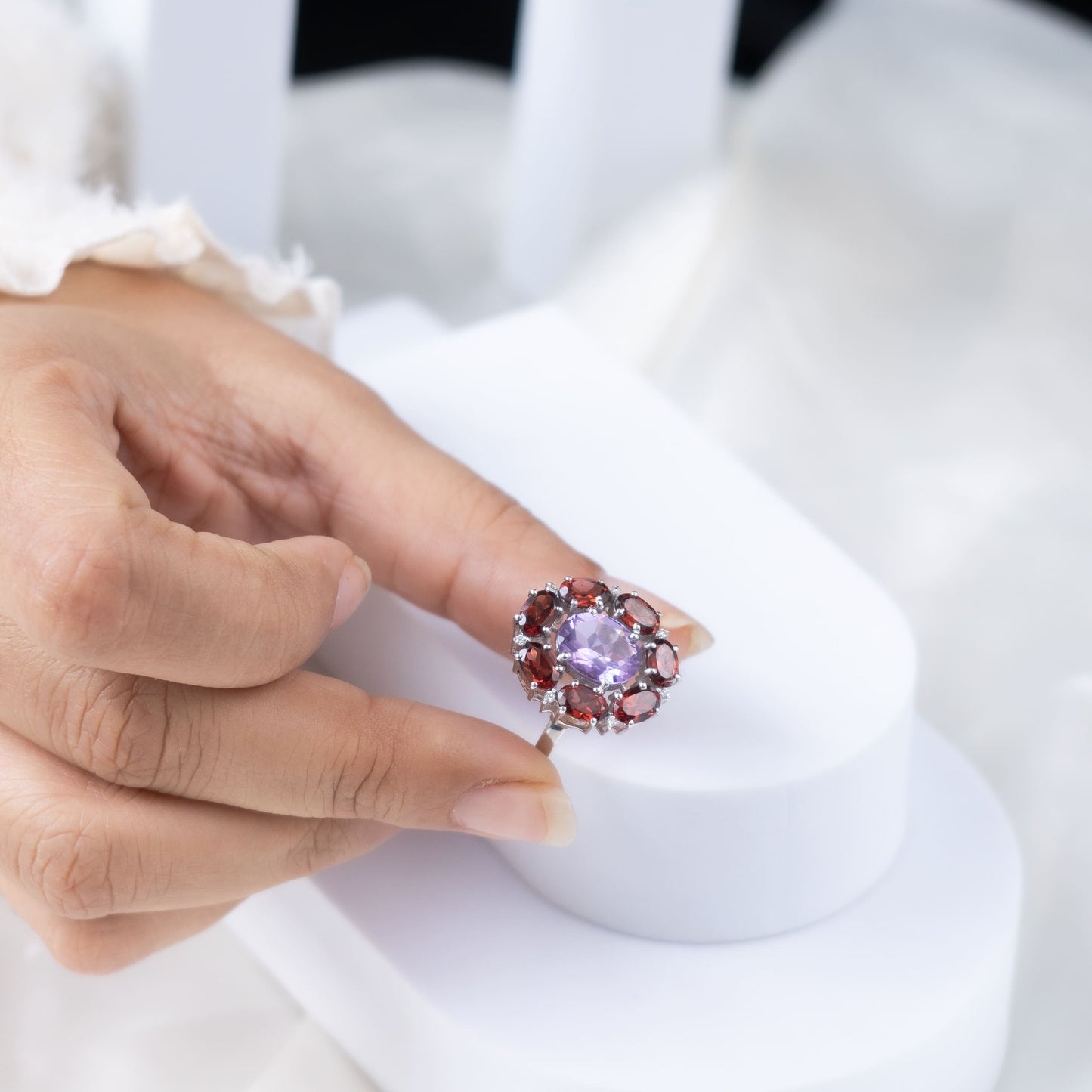 Blossom Amethyst & Garnet Ring