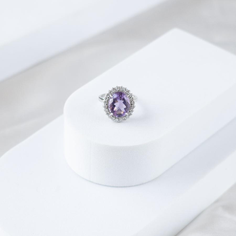 Oval Natural Amethyst Statement Ring